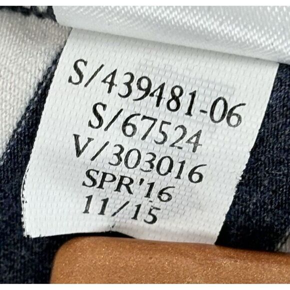 Athleta Ribbon Stripe Midi Skirt Size XS Tulip Hem Navy White Faux Wrap Stretch - Picture 9 of 9